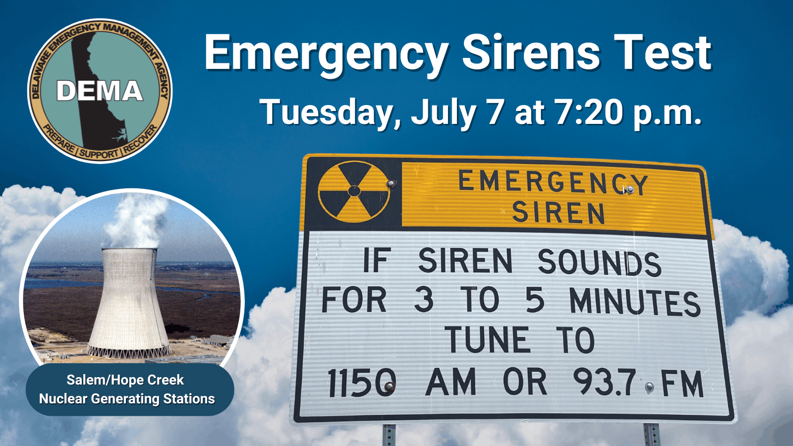 Delaware Emergency Sirens Near Nuclear Plant to Be Tested July 7