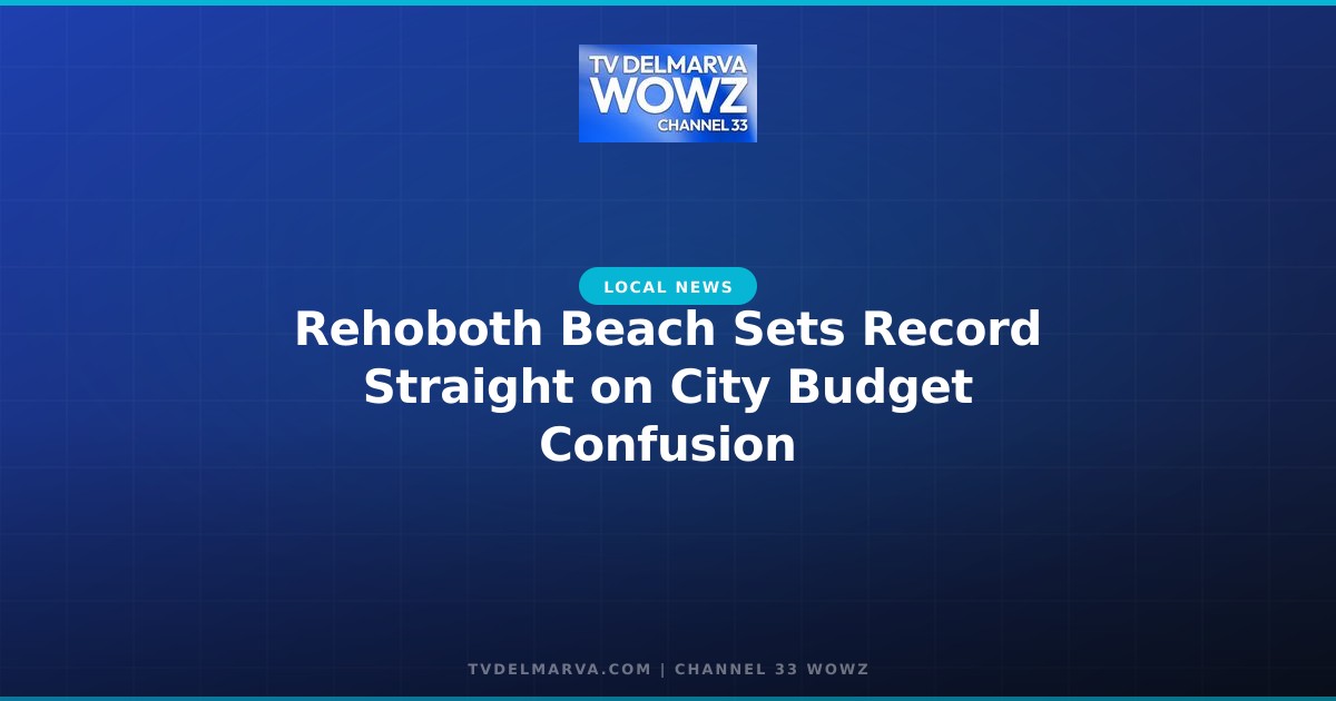 Rehoboth Beach Sets Record Straight on City Budget Confusion
