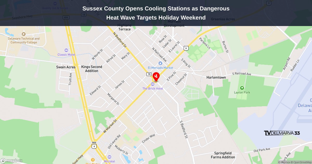 Sussex County Opens Cooling Stations as Dangerous Heat Wave Targets Holiday Weekend