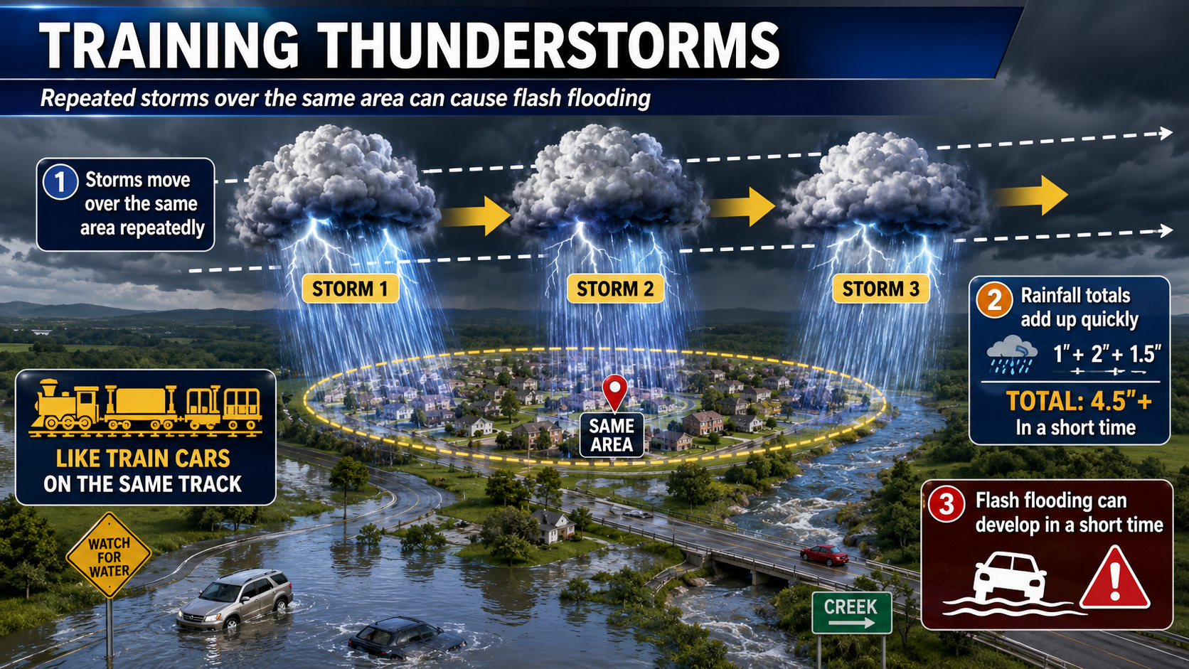 Tropical Moisture Raises Flash Flood Threat Across the Mid-Atlantic Tuesday and Wednesday