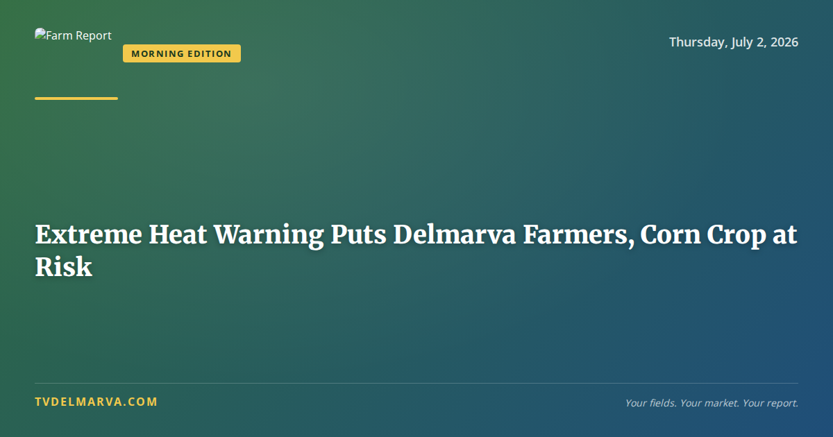 Extreme Heat Warning Puts Delmarva Farmers, Corn Crop at Risk