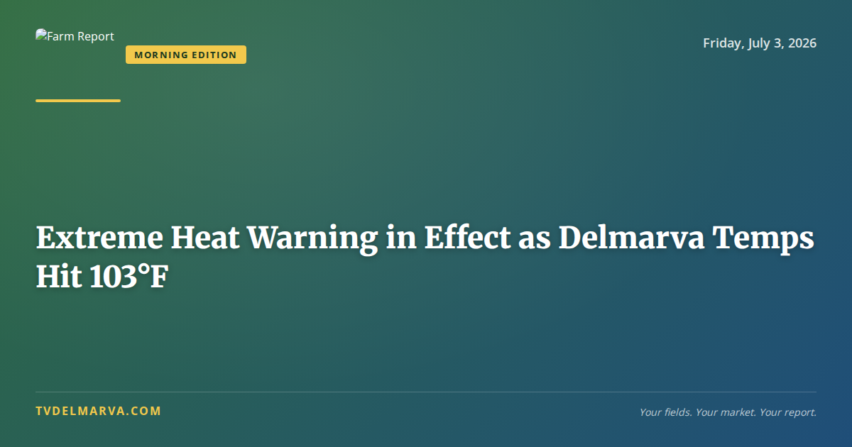 Extreme Heat Warning in Effect as Delmarva Temps Hit 103°F