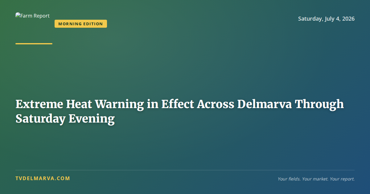 Extreme Heat Warning in Effect Across Delmarva Through Saturday Evening