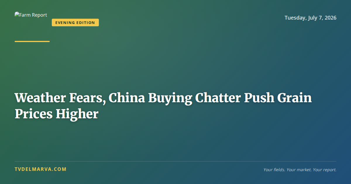 Weather Fears, China Buying Chatter Push Grain Prices Higher