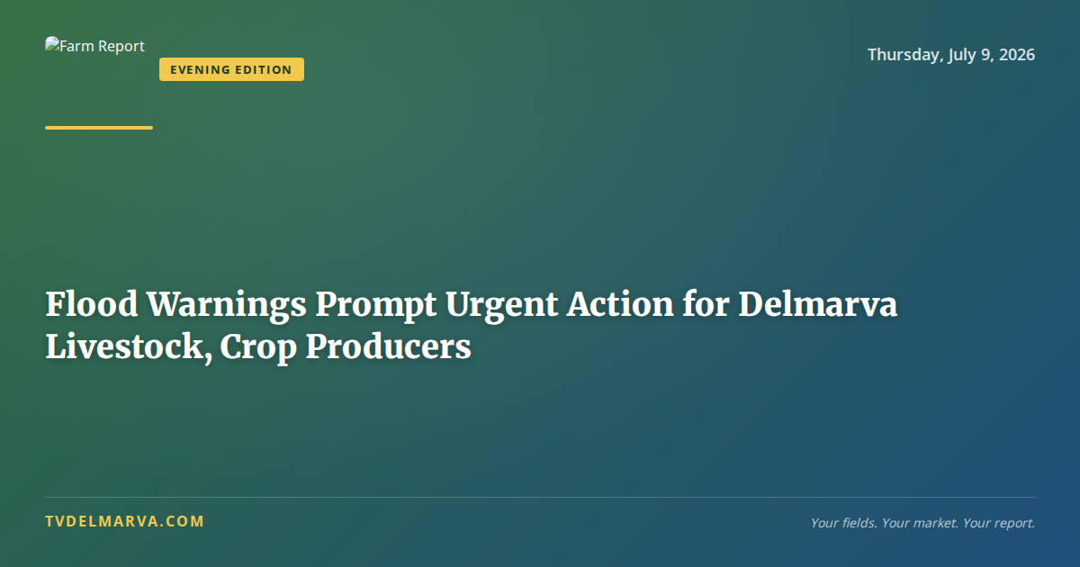 Flood Warnings Prompt Urgent Action for Delmarva Livestock, Crop Producers