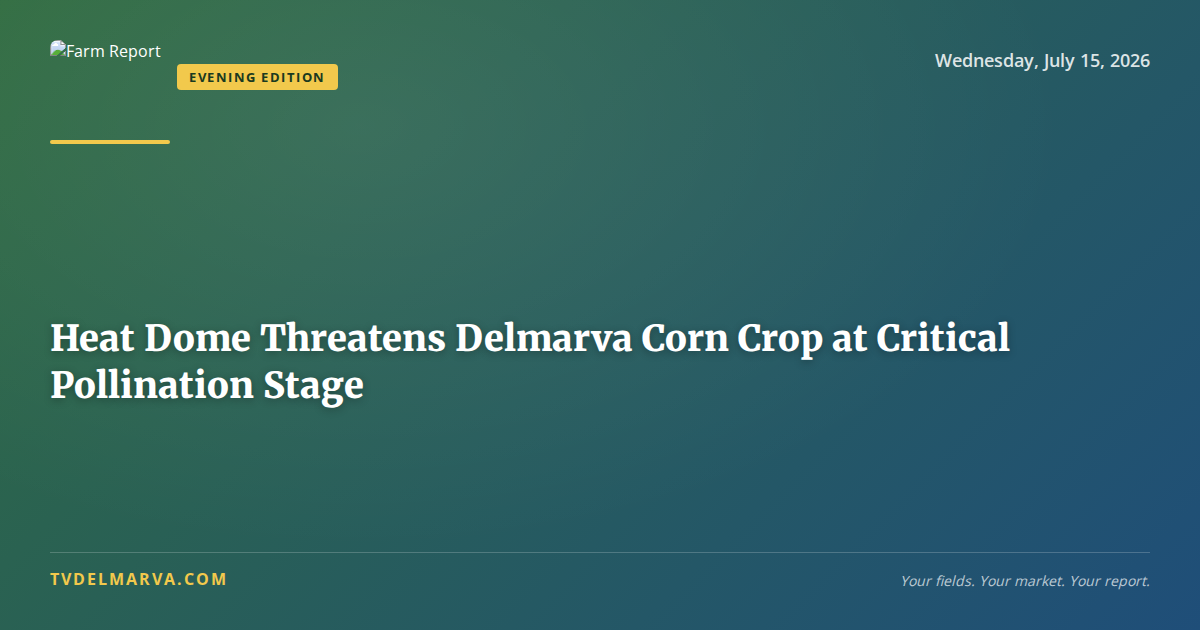 Heat Dome Threatens Delmarva Corn Crop at Critical Pollination Stage