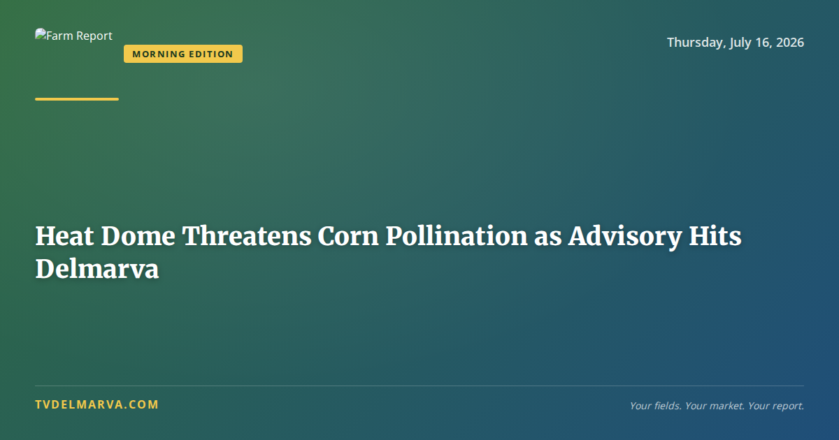 Heat Dome Threatens Corn Pollination as Advisory Hits Delmarva