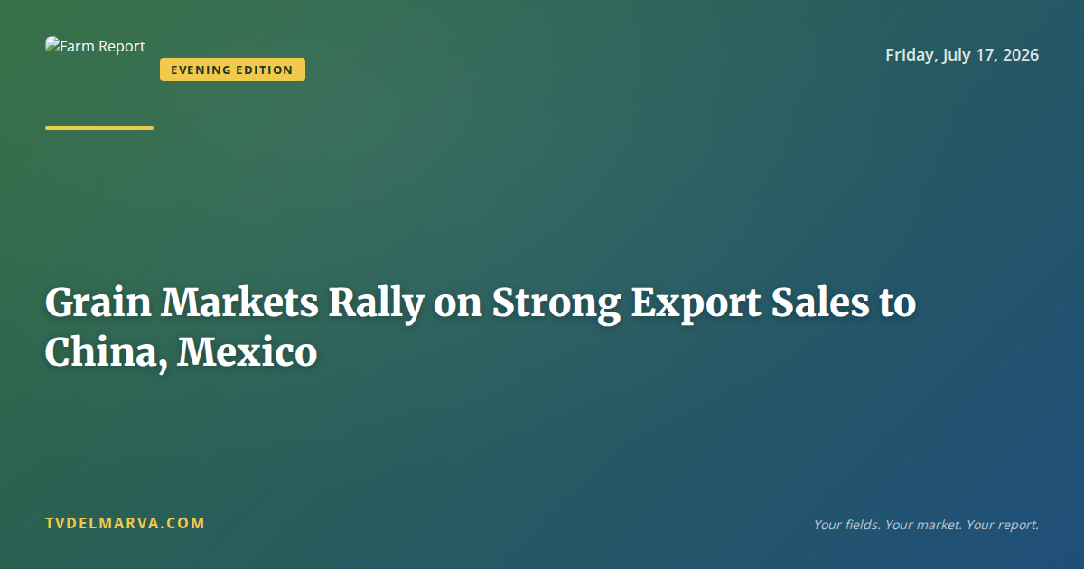 Grain Markets Rally on Strong Export Sales to China, Mexico