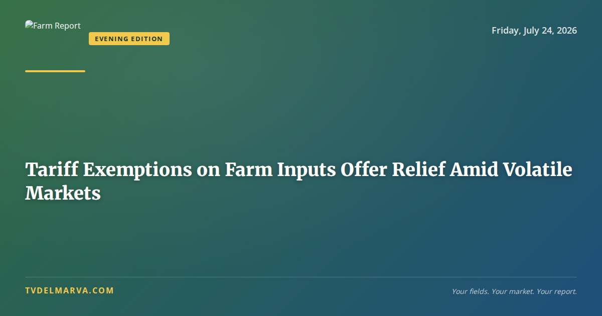Tariff Exemptions on Farm Inputs Offer Relief Amid Volatile Markets
