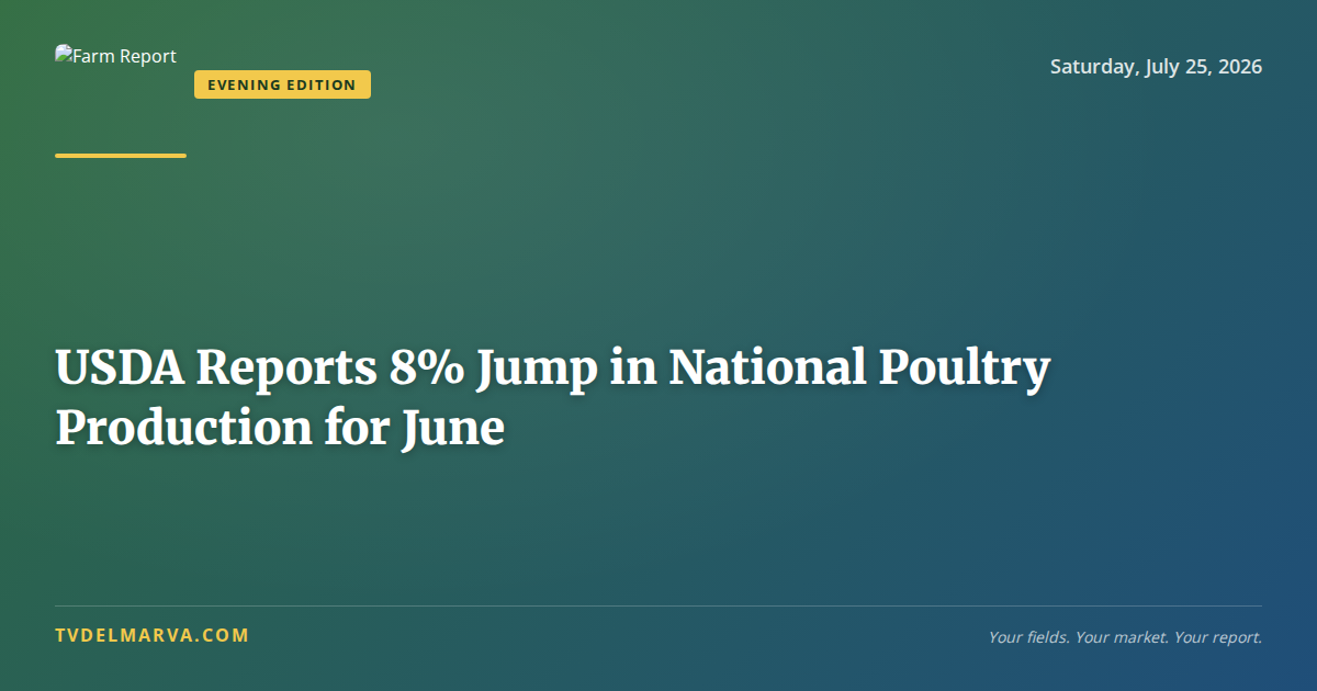 USDA Reports 8% Jump in National Poultry Production for June