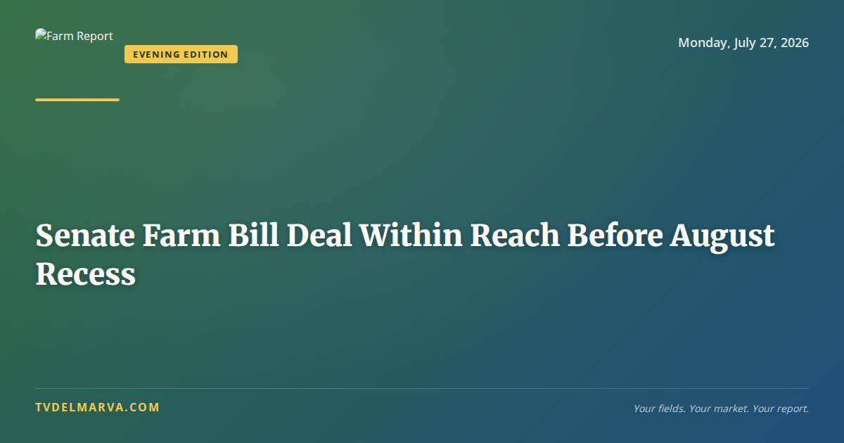 Senate Farm Bill Deal Within Reach Before August Recess
