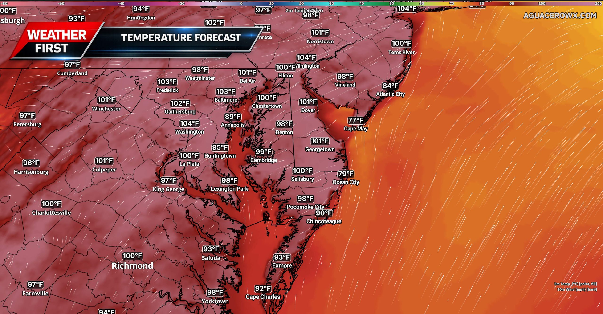 Dangerous Heat Builds Across the Mid-Atlantic Wednesday