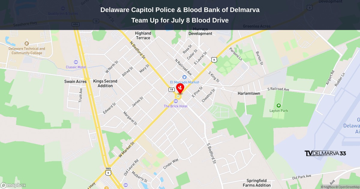 Delaware Capitol Police & Blood Bank of Delmarva Team Up for July 8 Blood Drive