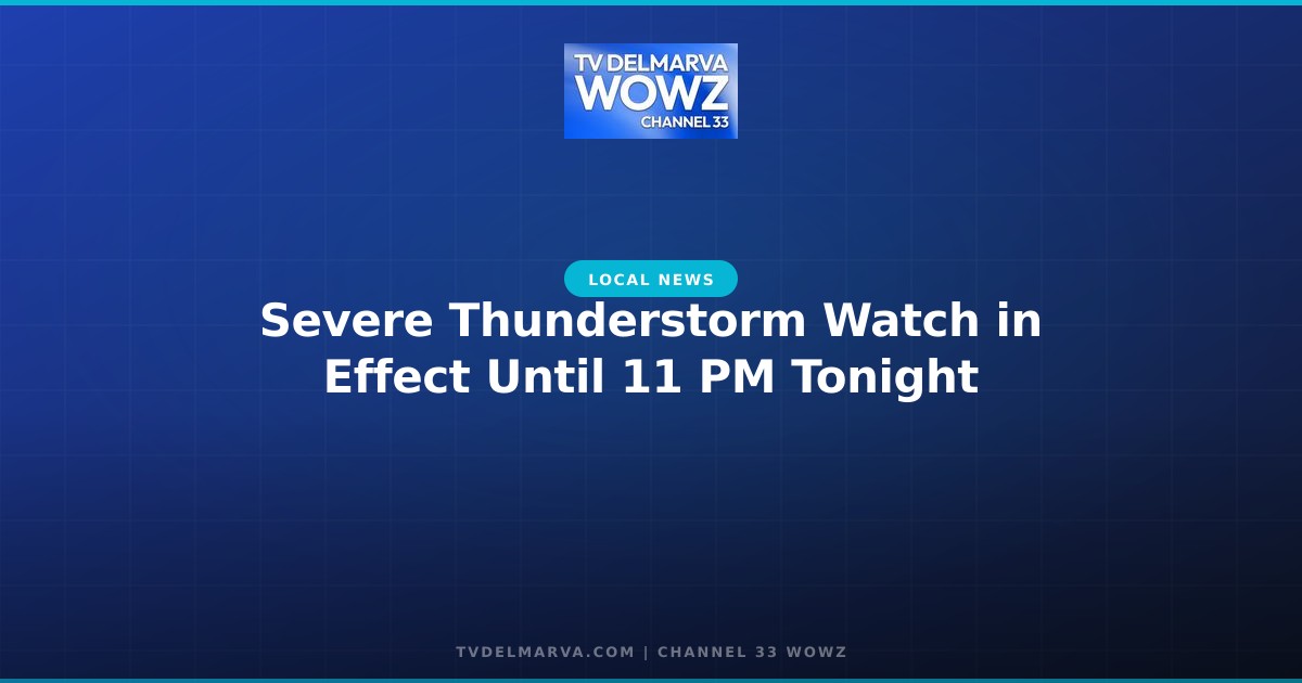 Severe Thunderstorm Watch in Effect Until 11 PM Tonight