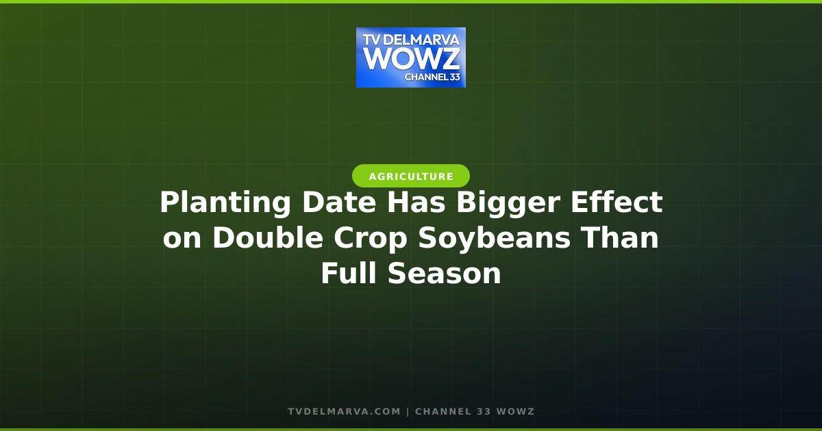 Planting Date Has Bigger Effect on Double Crop Soybeans Than Full Season