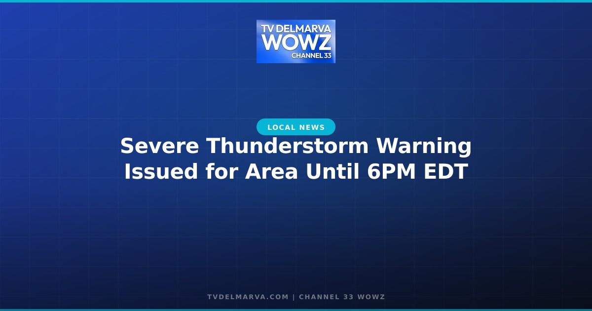 Severe Thunderstorm Warning Issued for Area Until 6PM EDT