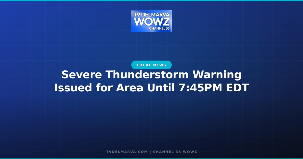 Severe Thunderstorm Warning Issued for Area Until 7:45PM EDT