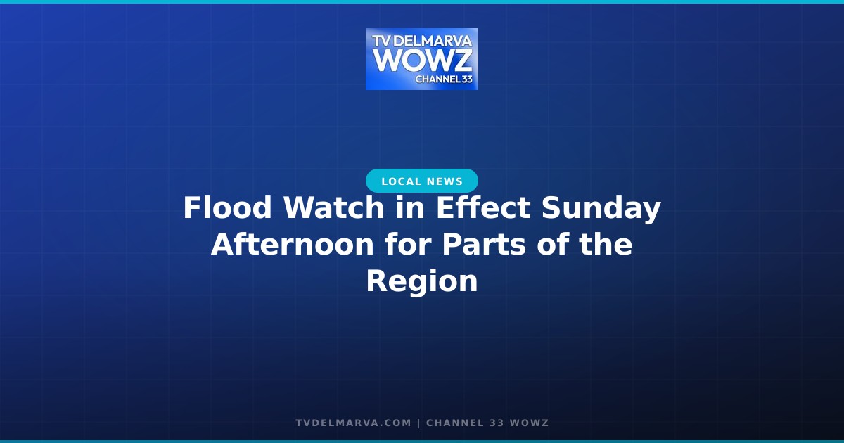 Flood Watch in Effect Sunday Afternoon for Parts of the Region