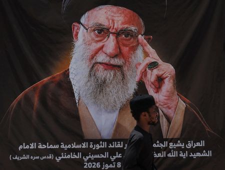 Iran’s Slain Supreme Leader’s Coffin Arrives in Iraq’s Holy City of Najaf