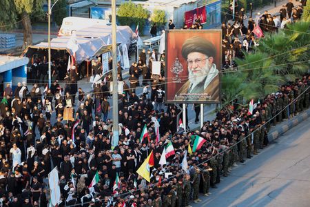 Thousands Fill Iraq’s Holy City of Najaf for Khamenei Funeral Procession