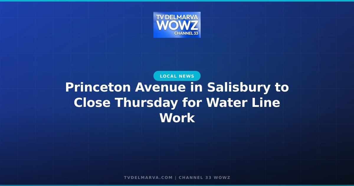Princeton Avenue in Salisbury to Close Thursday for Water Line Work