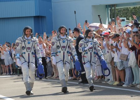 American Astronaut and Two Russian Cosmonauts Launch to Space Station