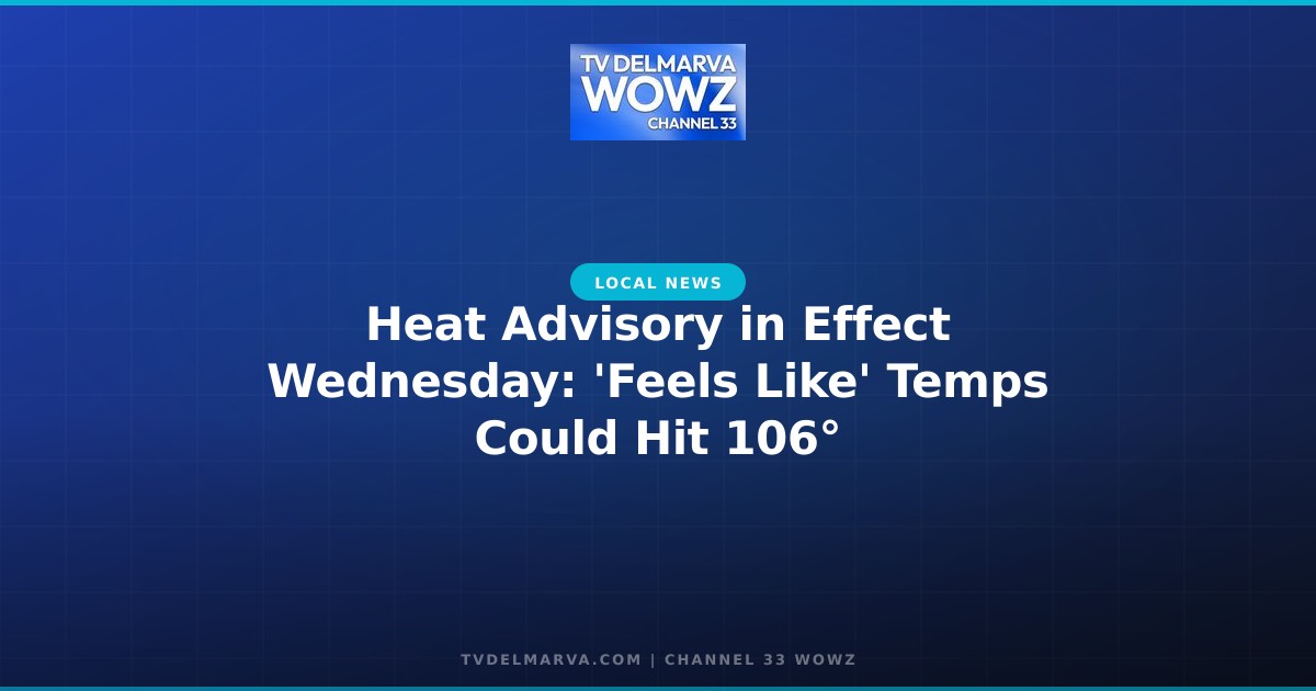 Heat Advisory in Effect Wednesday: ‘Feels Like’ Temps Could Hit 106°