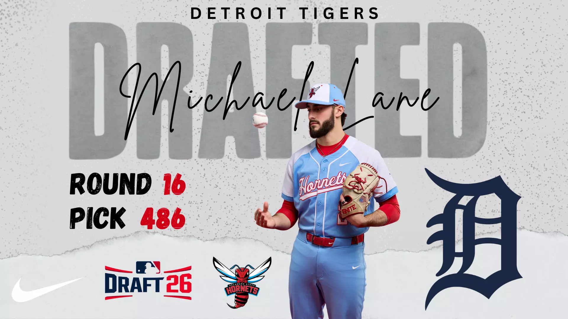 Delaware State Pitcher Michael Lane Selected by Detroit Tigers in MLB Draft