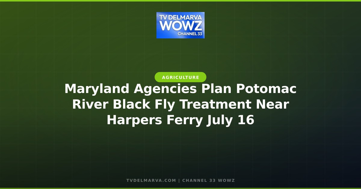 Maryland Agencies Plan Potomac River Black Fly Treatment Near Harpers Ferry July 16