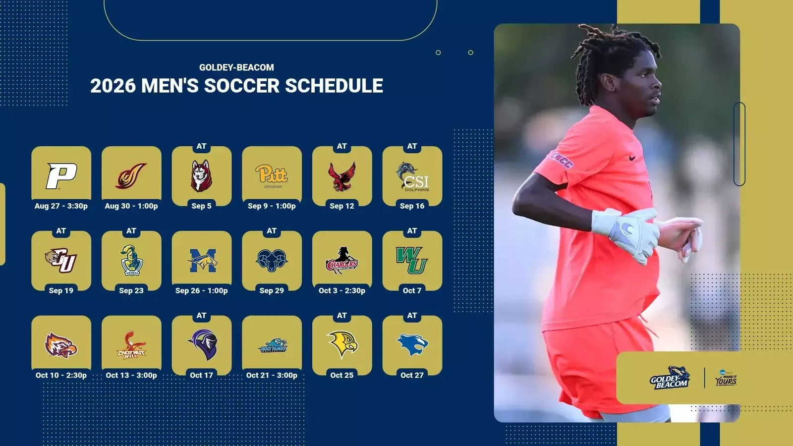 Goldey-Beacom Men’s Soccer Unveils Tough 2026 Schedule