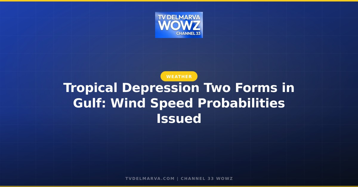 Tropical Depression Two Forms in Gulf: Wind Speed Probabilities Issued