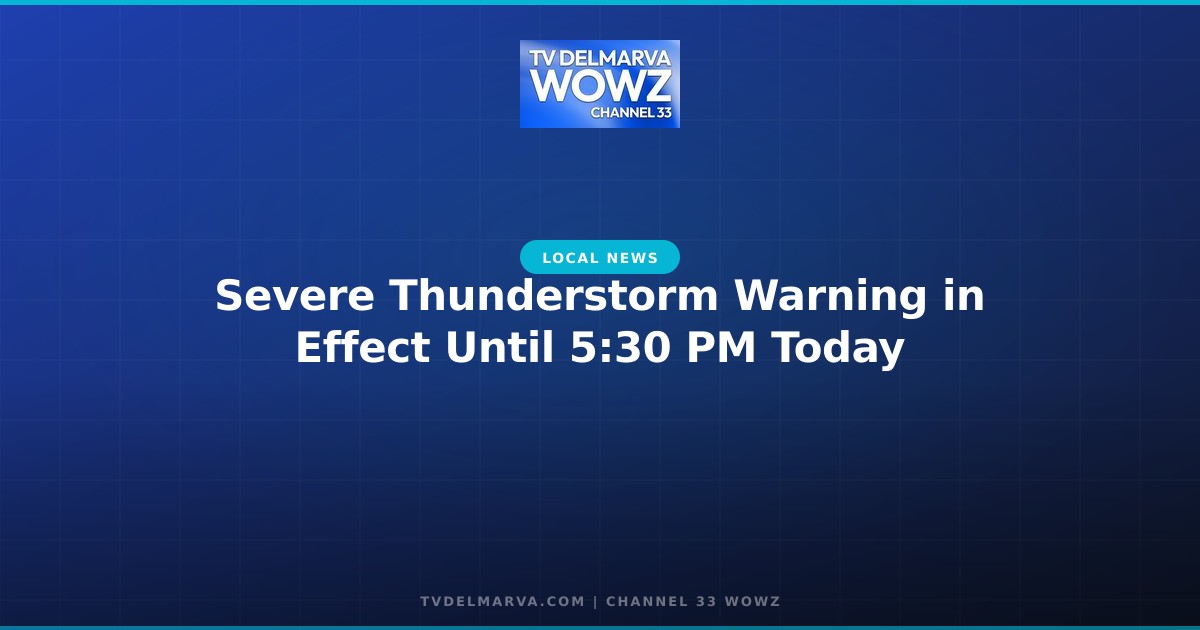 Severe Thunderstorm Warning in Effect Until 5:30 PM Today