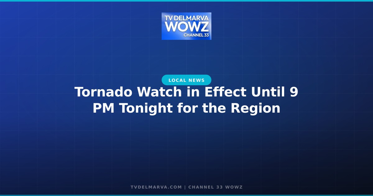 Tornado Watch in Effect Until 9 PM Tonight for the Region