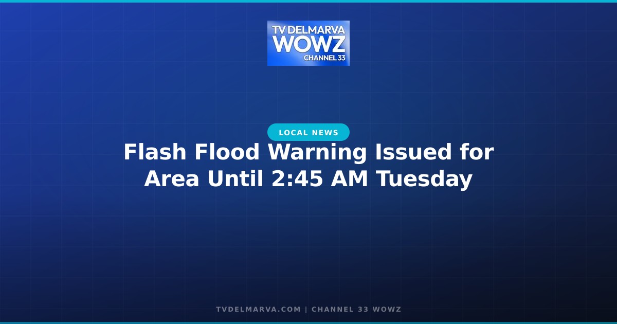 Flash Flood Warning Issued for Area Until 2:45 AM Tuesday