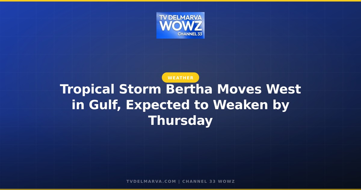 Tropical Storm Bertha Moves West in Gulf, Expected to Weaken by Thursday