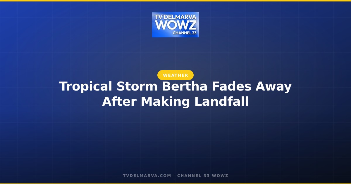 Tropical Storm Bertha Fades Away After Making Landfall
