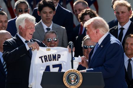Dodgers Visit White House, Present Trump With Championship Ring